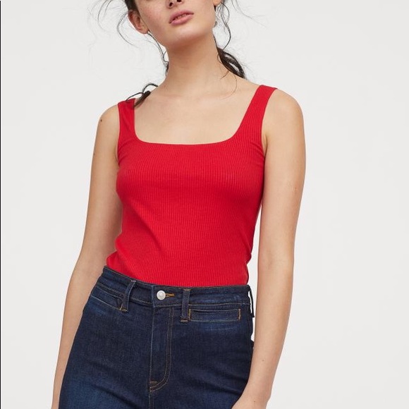 h&m red bodysuit
